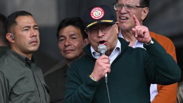 Colombia's President Gustavo Petro delivers a speech during a May Day (Labor Day) rally in Bogota on May 1, 2024.  - Sputnik Africa