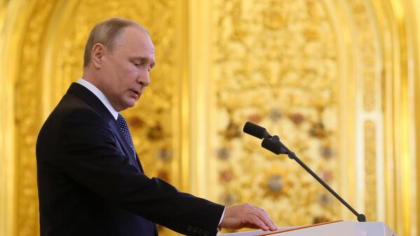 Russian President-elect Vladimir Putin during the inauguration ceremony at the Kremlin in Moscow, Russia, May 7, 2018.  - Sputnik Afrique