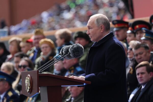 Russian President Vladimir Putin speaks during a parade in Moscow, Russia. - Sputnik Africa