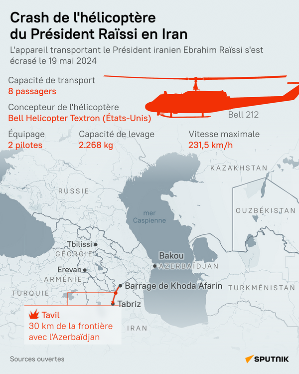 Crash de l’hélicoptère du Président Raïssi en Iran - Sputnik Afrique