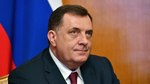 President of Republika Srpska Milorad Dodik at a meeting with Russian Minister of Foreign Affairs Sergei Lavrov in Moscow. - Sputnik Africa