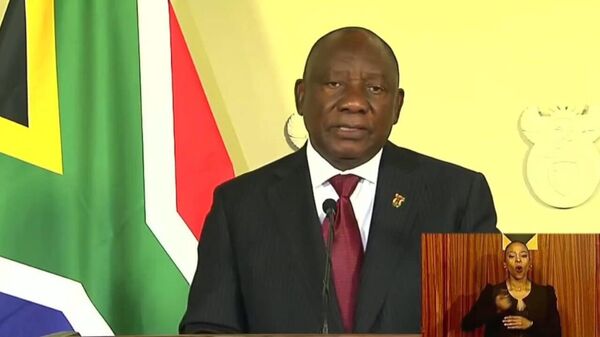 South African President Cyril Ramaphosa in a televised address to the nation ahead of the elections. - Sputnik Africa