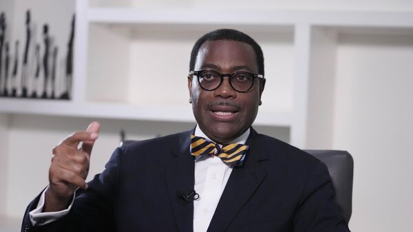 Akinwumi Adesina, President African development bank, speaks during an interview with The Associated Press in Lagos Nigeria, Tuesday , March. 5, 2024.  - Sputnik Afrique
