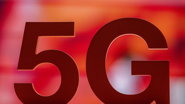 A 5G sign placed at the Orange booth during the Mobile World Congress 2021 in Barcelona, Spain, on June, 29, 2021. - Sputnik Africa