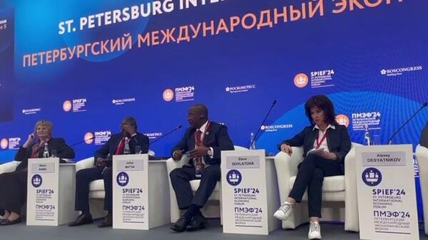 Sierra Leone's Minister of Mines and Mineral Resources, Julius Mattai, at the St. Petersburg International Economic Forum (SPIEF) 2024. - Sputnik Africa