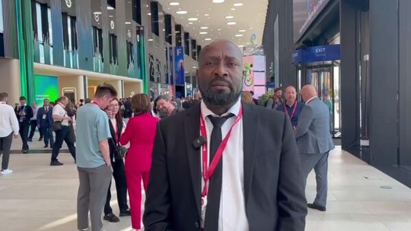 President of Cameroonian diaspora in Russia and Editor-in-Chief of the Hello Africa magazine, Louis Gowend, at the SPIEF 2024. - Sputnik Afrique