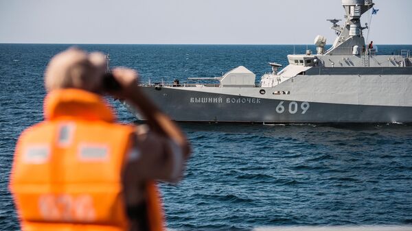 Le petit navire lance-missiles Vyshny Volotchek lors des exercices de la Flotte de la mer Noire et de la Région militaire Sud en Crimée, en 2019 - Sputnik Afrique