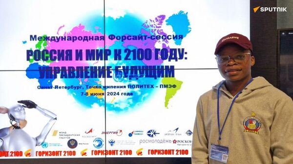 Head of the Association of Zimbabwean Students in Russia, a student at the Patrice Lumumba People's Friendship University in Russia, Malachi Nyamukondiwa, on SPIEF 2024. - Sputnik Africa
