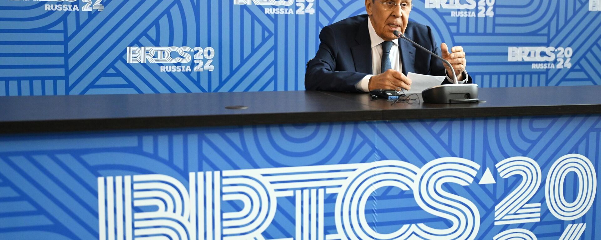 Russian Foreign Minister Sergey Lavrov at a press conference following the meeting of the BRICS foreign ministers in Nizhny Novgorod. - Sputnik Africa, 1920, 11.06.2024