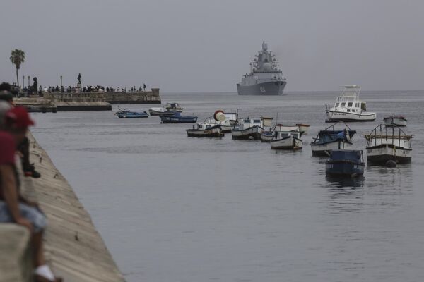 The Admiral Gorshkov frigate arrives at the Cuban port. - Sputnik Africa