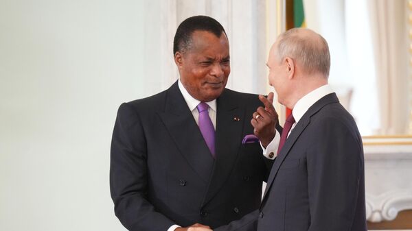 Vladimir Poutine et to Denis Sassou Nguesso  - Sputnik Afrique