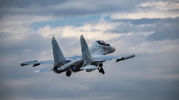Multi-role fighter Su-30SM of the Russian Aerospace Forces, involved in a special military operation. - Sputnik Africa
