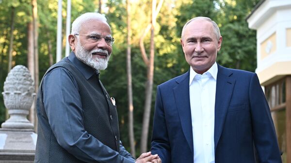 Vladimir Poutine s'entretient avec Narendra Modi à Moscou - Sputnik Afrique