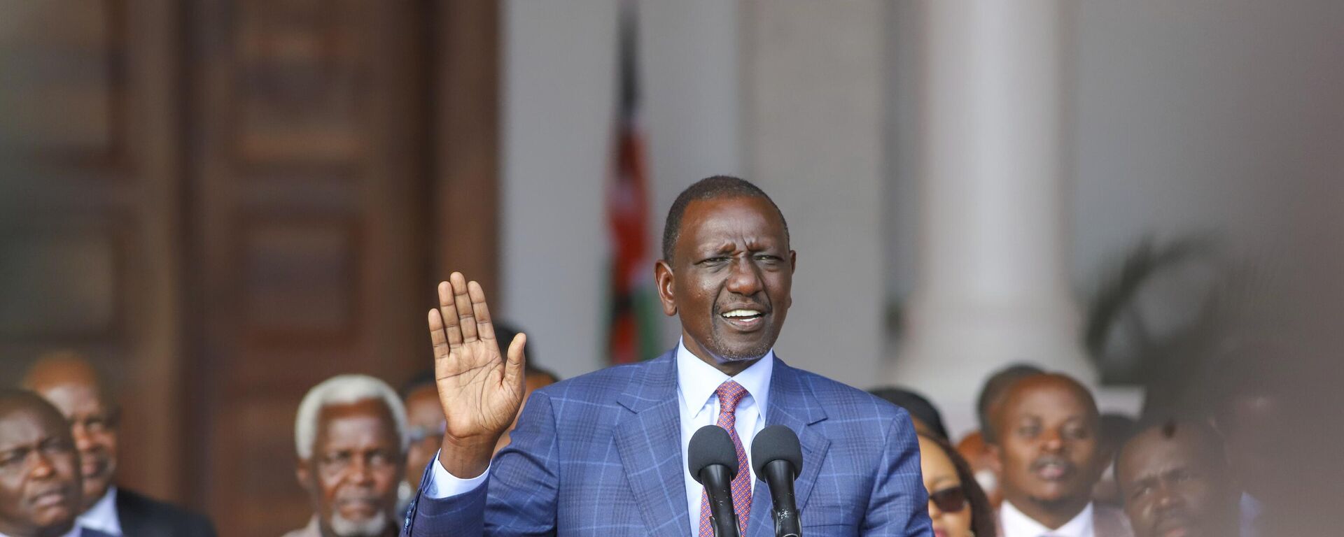 Kenyan President William Ruto gives an address at the State House in Nairobi, Kenya - Sputnik Africa, 1920, 11.07.2024