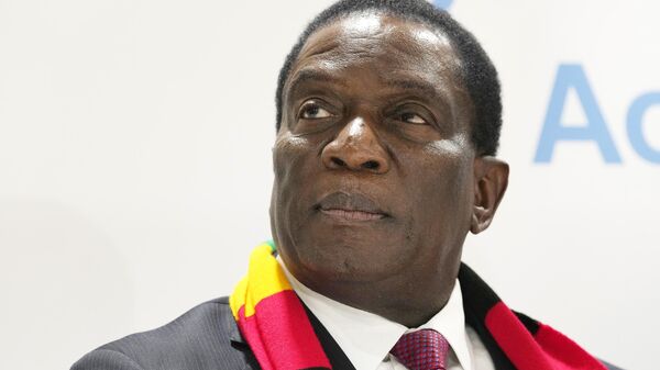 Zimbabwe's President Emmerson Mnangagwa attends a session at the Africa Pavilion at the COP27 U.N. Climate Summit, Nov. 7, 2022, in Sharm el-Sheikh, Egypt.  - Sputnik Africa
