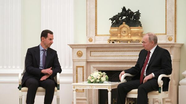 Negotiations between Russian President Vladimir Putin and Syrian President Bashar Assad - Sputnik Africa