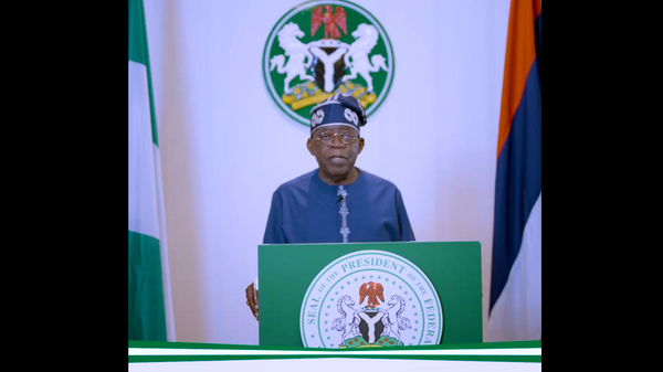 Screenshot of the video of Bola Tinubu's address to the nation. - Sputnik Africa