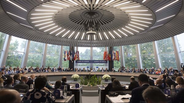 President of the Committee of Ministers of the Council of Europe, Dominique Hasler, center, opens the 133rd session of the Committee of Ministers at the European Council in Strasbourg, eastern France, Friday, May 17, 2024.  - Sputnik Africa