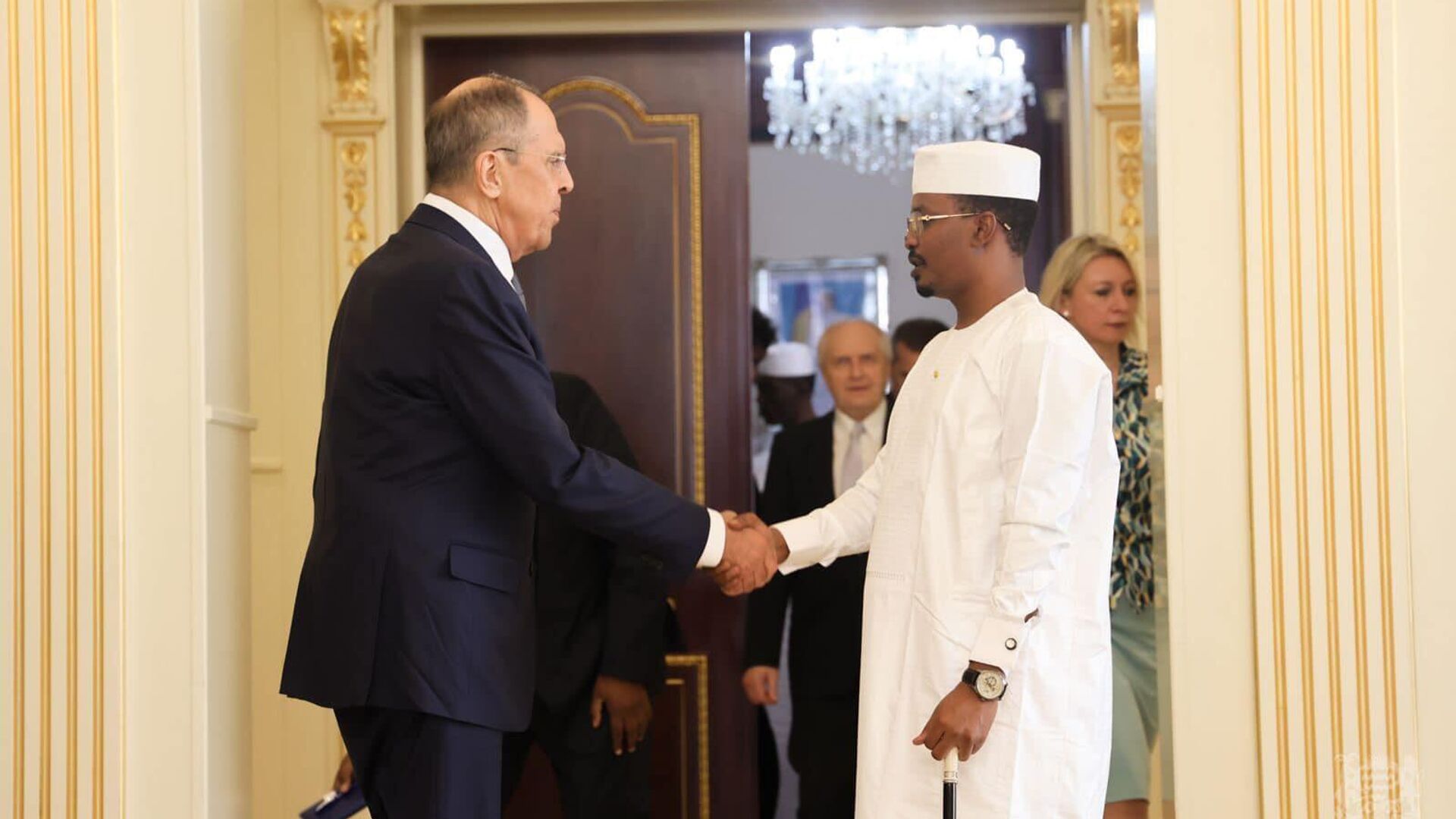 Russian Foreign Minister Sergey Lavrov meets with Chadian President Mahamat Idriss Déby Itno in N'Djamena on June 5, 2024. - Sputnik Africa, 1920, 08.08.2024