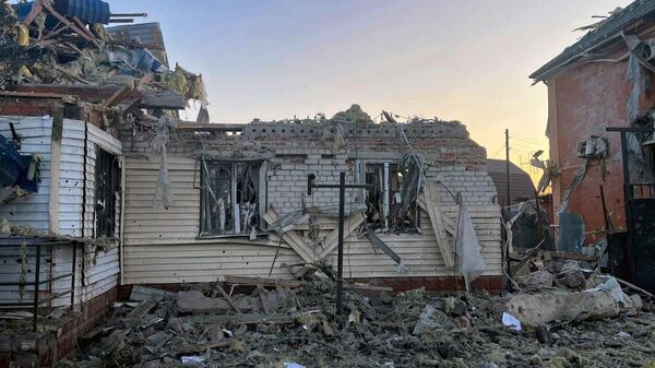 In this handout photo released by the Kursk Region Acting Governor Press Office, a view shows a building destroyed in a recent shelling by Ukrainian troops amid a cross-border attack on Russian territory, - Sputnik Africa