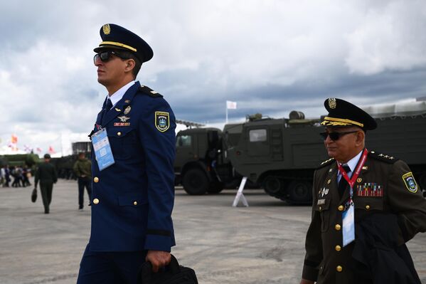 Military officials from Nicaragua attend the 10th International Military-Technical Forum Army-2024 at Patriot Congress and Exhibition Centre in Moscow region, Russia. - Sputnik Africa