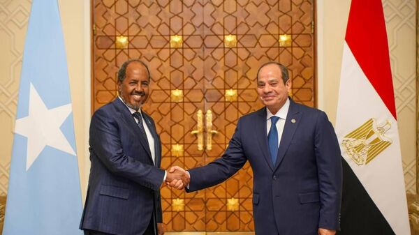 Somali President Hassan Sheikh Mohamud and Egypt President Abdel Fattah El-Sisi  - Sputnik Africa