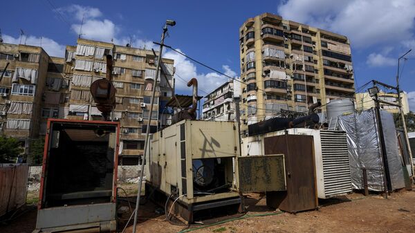 A row of privately-owned diesel generators provide power to homes and businesses in Beirut, Lebanon - Sputnik Africa