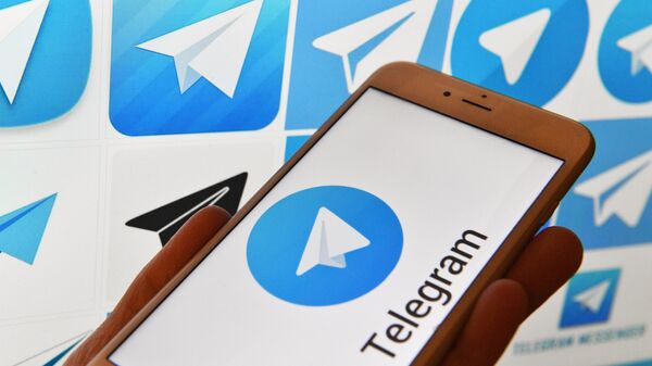 Telegram messenger logo on a tablet screen. (File) - Sputnik Africa