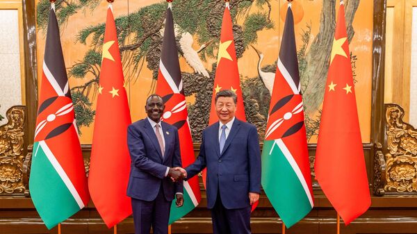 Chinese President Xi Jinping welcomes his Kenyan counterpart William Ruto at the Great Hall of the People in Beijing, China, ahead of the 9th Forum on China Africa Cooperation (FOCAC) Summit on Tuesday, September 3, 2024. - Sputnik Africa