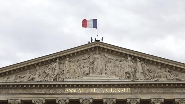 The French flag flies atop the National Assembly during the second round of the legislative elections, Sunday, July 7, 2024 in Paris. - Sputnik Africa