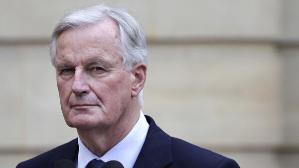 New French prime minister Michel Barnier looks on right during the handover ceremony, Thursday, Sept. 5, 2024 in Paris.  - Sputnik Africa