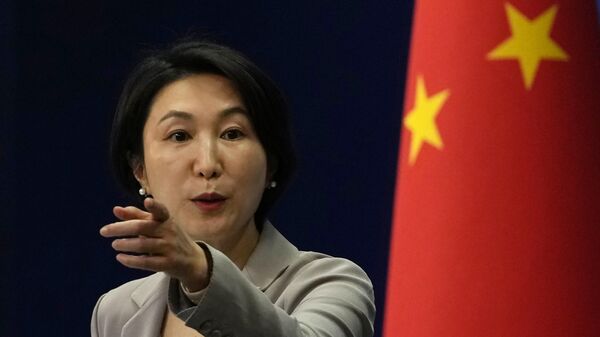 Chinese Foreign Ministry spokesperson Mao Ning gestures during a press conference at the Ministry of Foreign Affairs in Beijing, Wednesday, July 26, 2023. - Sputnik Africa