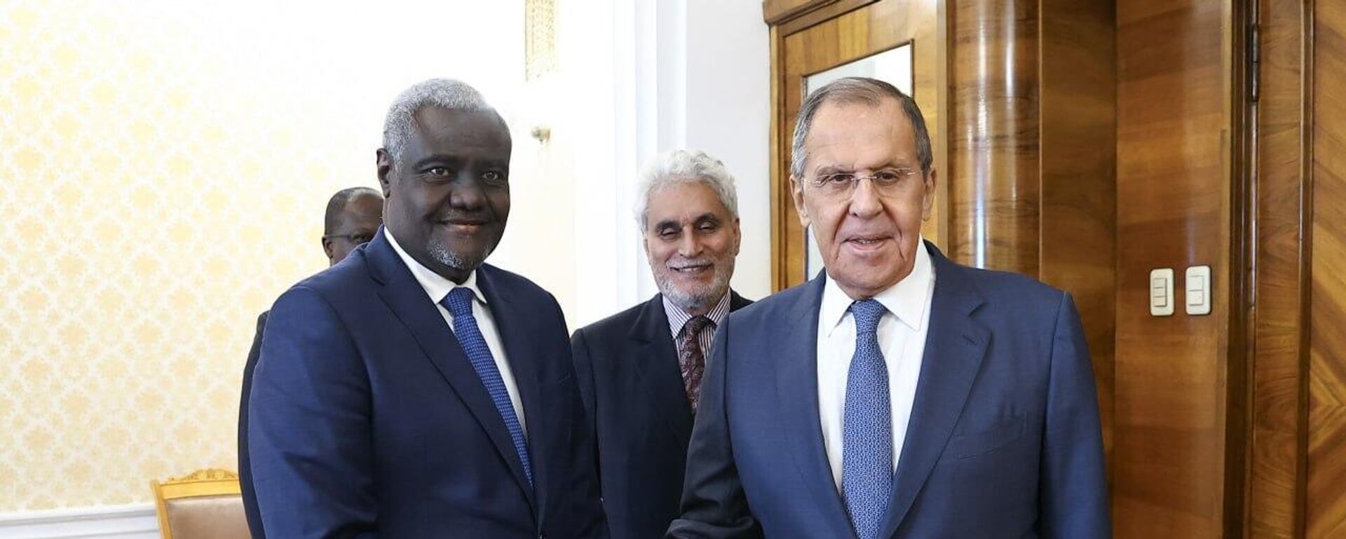 Le président de la Commission de l'Union africaine Moussa Faki Mahamat reçu par le chef de la diplomatie russe, Sergueï Lavrov, le 10 septembre, à Moscou - Sputnik Africa, 1920, 10.09.2024