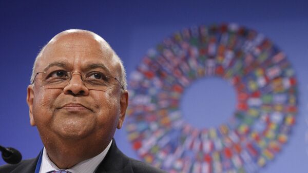 South African Finance Minister Pravin Gordhan, speaks during a G-24 news conference at the IMF/ World Bank annual meetings in Washington, Thursday, Sept. 22, 2011. - Sputnik Africa