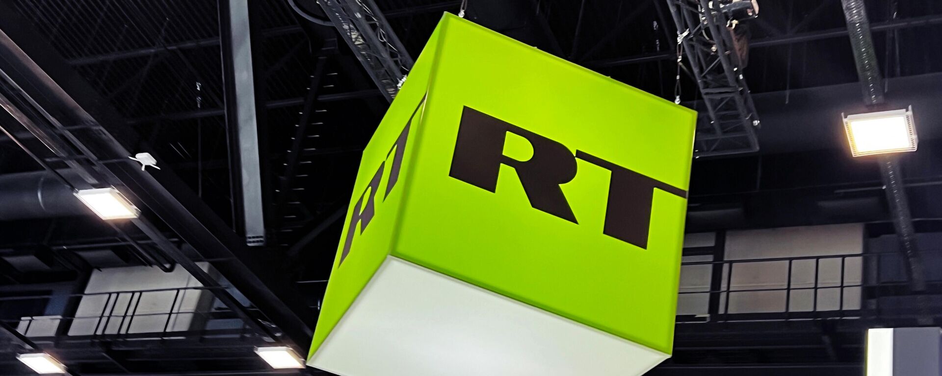 The logo of the RT TV channel at the SPIEF-2023 site. - Sputnik Africa, 1920, 13.09.2024