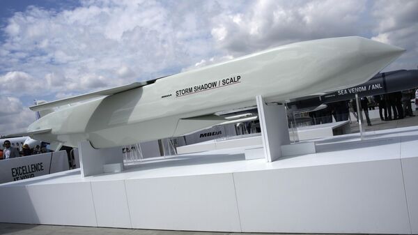 The Storm Shadow cruise missile is on display during the Paris Air Show in Le Bourget, north of Paris, France, on June 19, 2023. - Sputnik Africa