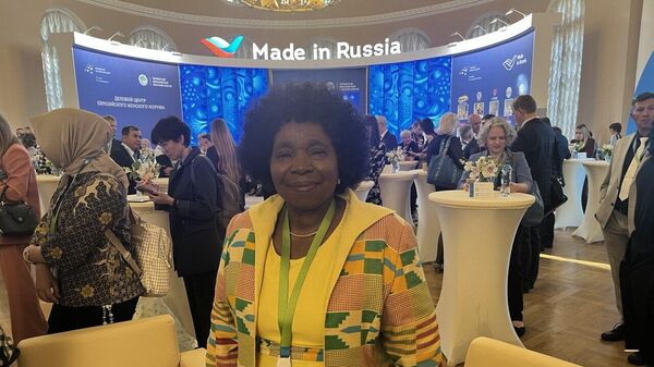 Former South African Foreign Minister and AU Chairperson Nkosazana Dlamini Zuma, speaks to Sputnik Africa in an interview on the sidelines of the 4th Eurasian Women's Forum, which includes the first BRICS Women's Forum, in St. Petersburg, Russia, on Wednesday, September 18, 2024. - Sputnik Africa