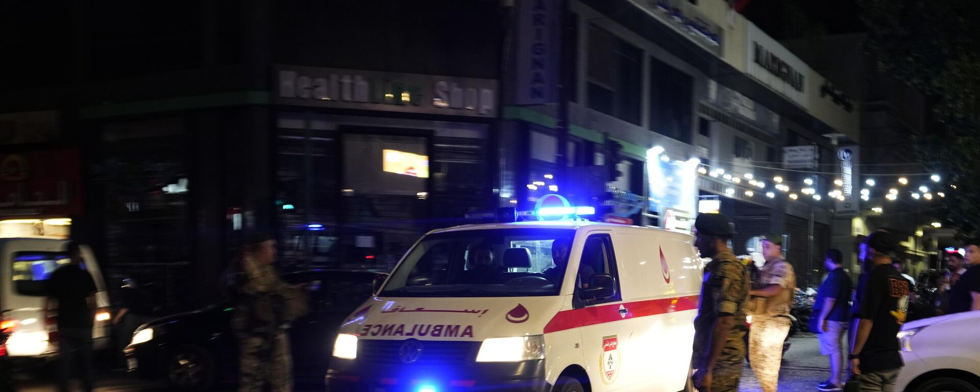 An ambulance carrying wounded people whose handheld pager exploded arrives outside at the American University hospital, in Beirut, Lebanon, Tuesday, Sept. 17, 2024.  - Sputnik Africa, 1920, 19.09.2024