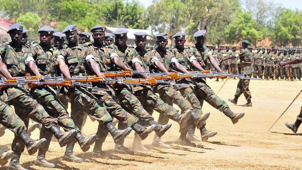 The Uganda People's Defense Force (UPDF), the armed forces of Uganda, previously the National Resistance Army, march Sunday, Feb. 6, 2011 at Soroti, Uganda during celebrations to mark 30 years when they took power from the previous government of Dr. Milton Obote. - Sputnik Africa