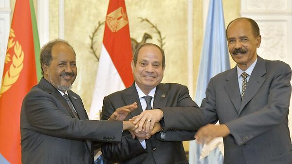 Leaders of Egypt, Eritrea, and Somalia during their meeting in the Eritrean capital, Asmara. - Sputnik Africa