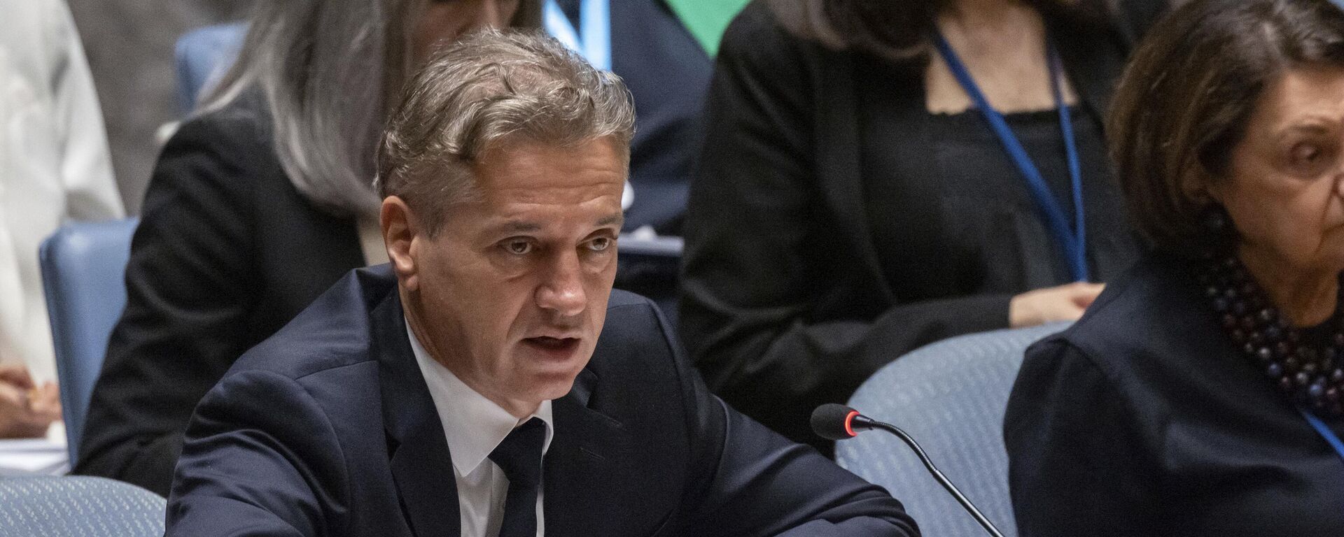 Prime Minister of Slovenia Robert Golob speaks during a Security Council meeting at United Nations headquarters, Friday, Sep. 24, 2024. - Sputnik Africa, 1920, 17.10.2024