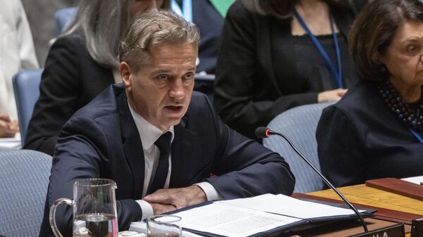 Prime Minister of Slovenia Robert Golob speaks during a Security Council meeting at United Nations headquarters, Friday, Sep. 24, 2024. - Sputnik Africa