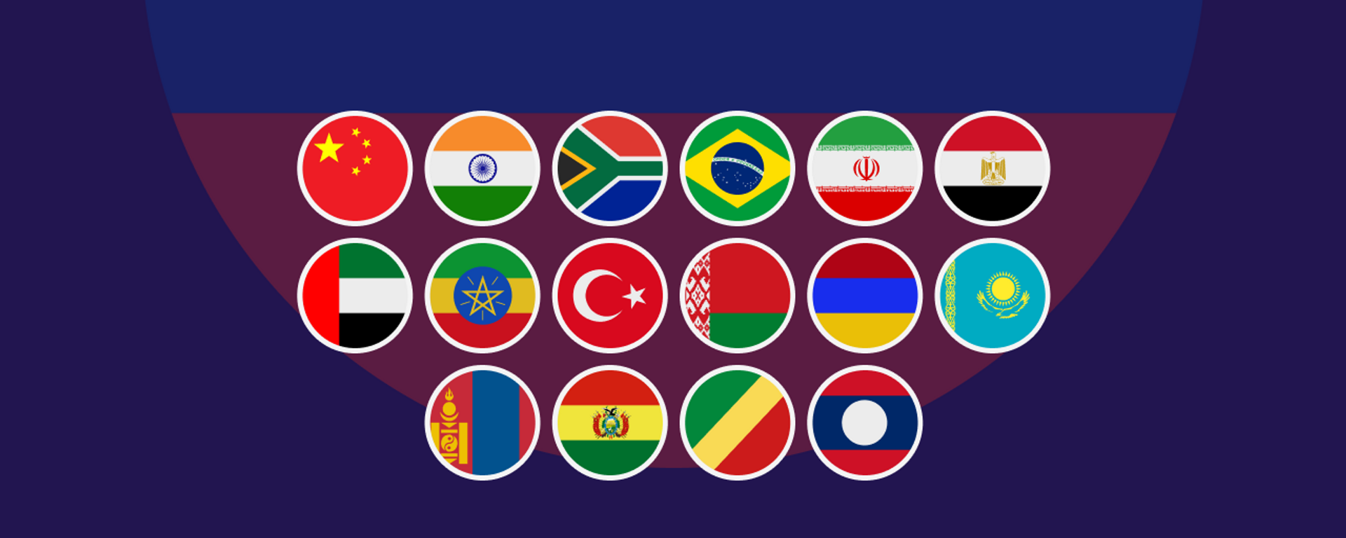 Flags of the countries whose leaders are expected to take part in the BRICS Summit 2024 - Sputnik Africa, 1920, 18.10.2024