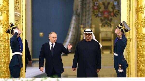 Russian President Vladimir Putin and  UAE President Mohamed bin Zayed Al Nahyan - Sputnik Africa