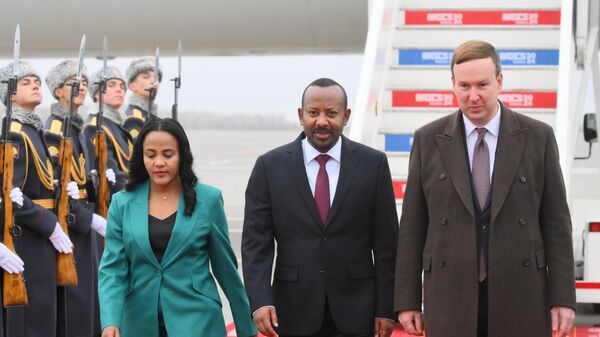 Welcoming Ethiopian Prime Minister Abiy Ahmed Ali at Kazan International Airport. He has arrived for the 16th BRICS Summit. - Sputnik Africa