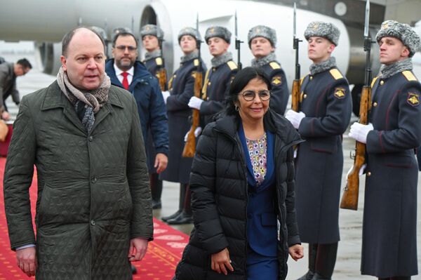 Delcy Rodriguez, Executive Vice President and Minister of the Economy, Finance and Minister of Oil of Venezuela, arriving to attend the 16th BRICS Summit. - Sputnik Africa