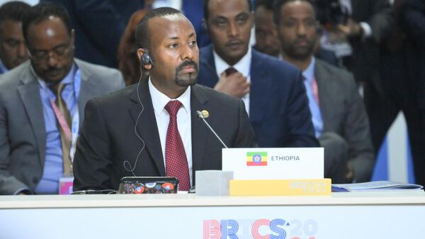 Ethiopian Prime Minister Abiy Ahmed Ali at the expanded BRICS Heads of Delegations meeting on the sidelines of the 16th BRICS summit in Kazan - Sputnik Africa