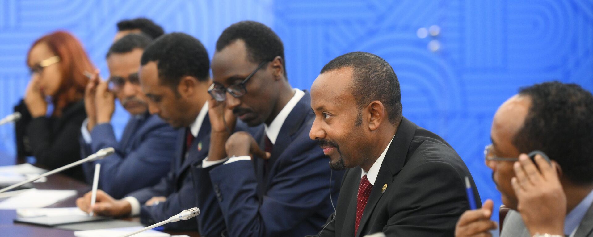 Ethiopian Prime Minister Abiy Ahmed Ali during a meeting with Russian President Vladimir Putin on the sidelines of the XVI BRICS summit in Kazan on October 23, 2024 - Sputnik Africa, 1920, 24.10.2024