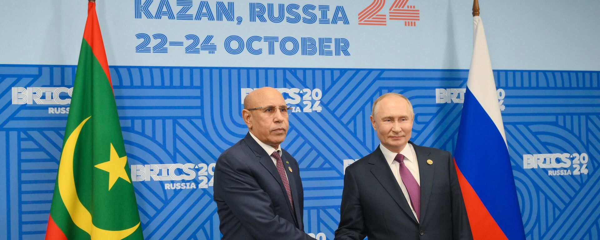 Vladimir Putin met with his Mauritanian counterpart Mohamed Ould Ghazouani at BRICS Summit - Sputnik Africa, 1920, 25.10.2024