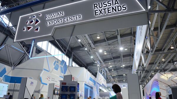 Stand of JSC Russian Export Center (REC) at the international industrial exhibition INNOPROM-2019 in Yekaterinburg - Sputnik Africa